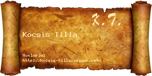 Kocsis Tilla névjegykártya